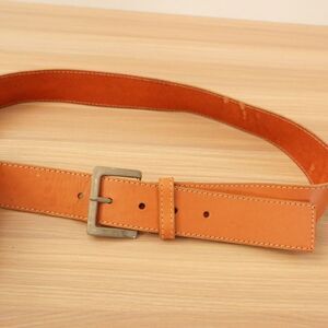Brown Leather Belt‎ Men 32 Basic Solid Stylish Preppy Classic Square Buckle Chic